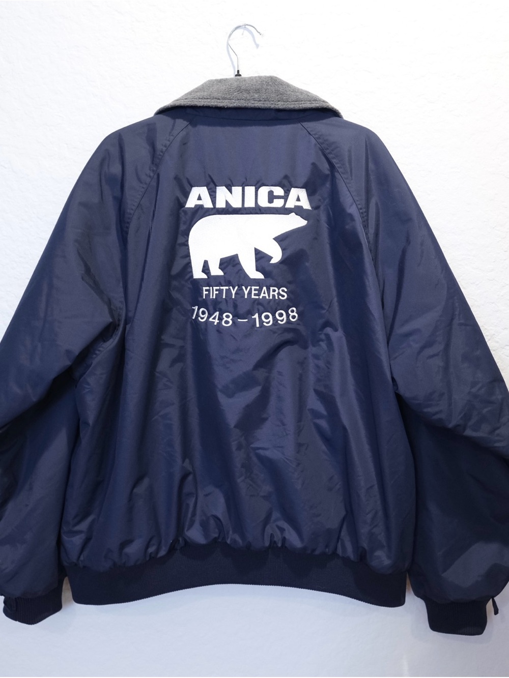 Vintage 90s WearGuard Alaska Anica Insulated Bomber Jacket XL Blue Polar Bear